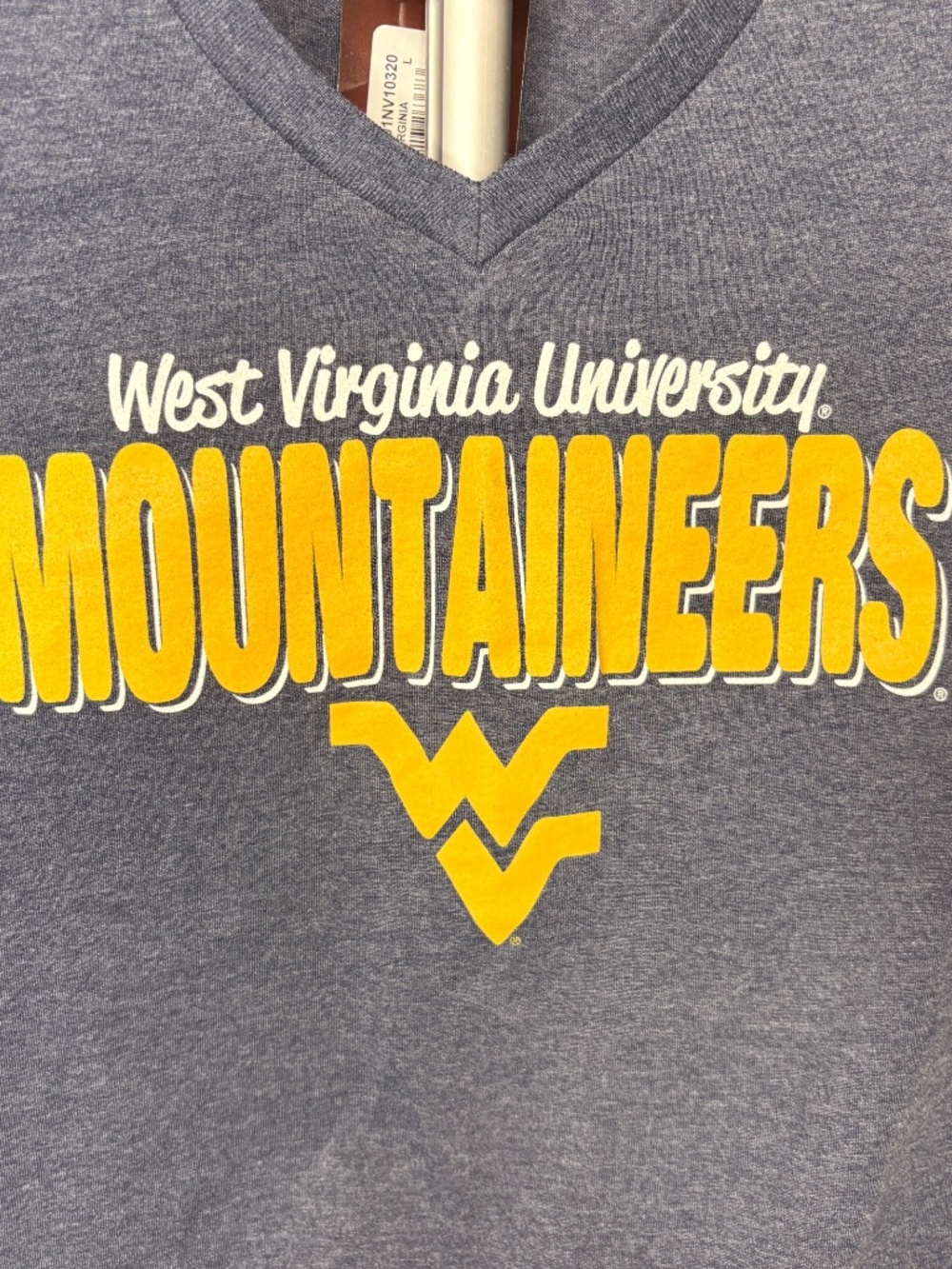 NEW Colosseum Women’s West Virginia University WVU V Neck Shirt NWT Large
